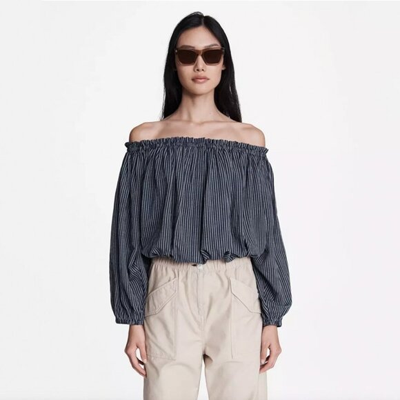 rag & bone Tops - RAG & BONE Mimi Stripe Linen‎ Blend Blouse Sz S